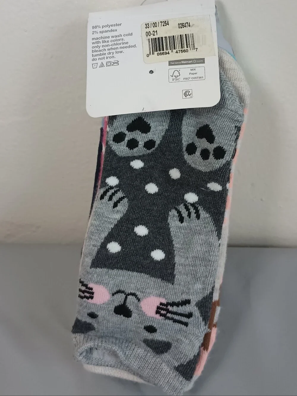 Wonder Nation Girls' No Show Socks